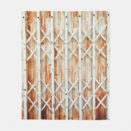 Old iron door panels are rusted. abstract,antique, フリースブランケット (正面)
