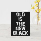 Old Is The New Black Funny Elderly People Birthday カード (黄色い花)