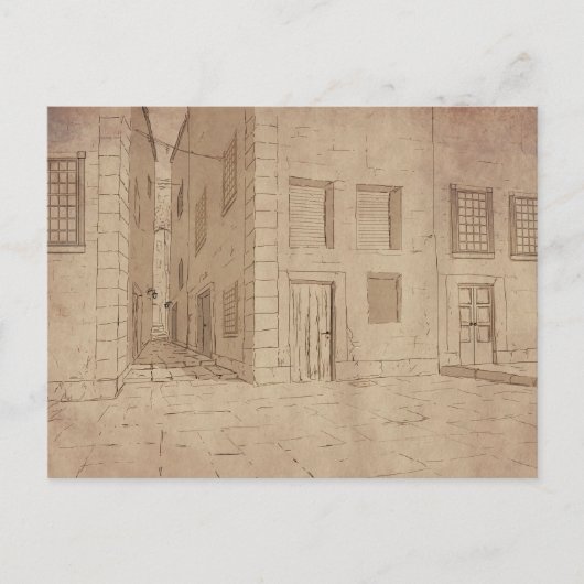 Old Italian Town postcard ポストカード (正面)