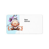 Old Lady Yoga with Jaranranda Background ラベル (正面)