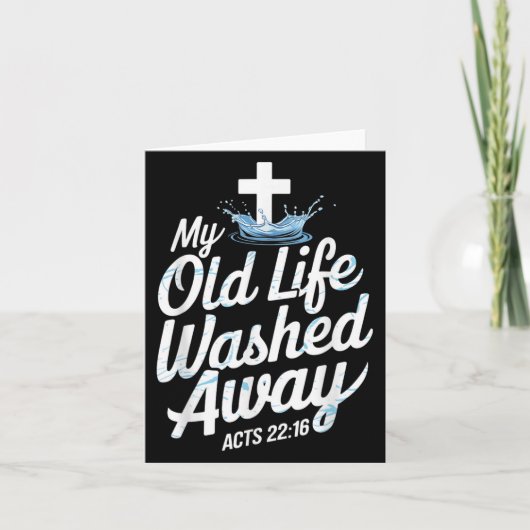 Old Life Washed Water Baptism Bible Verse Christia カード (正面)