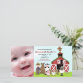 Old MacDonald Farm 8x4 Photo Birth Announcement 案内状 (スタンド正面)