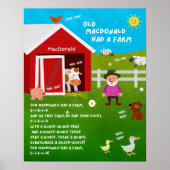 Old MacDonald Nursery Rhyme Classroom Poster ポスター (正面)