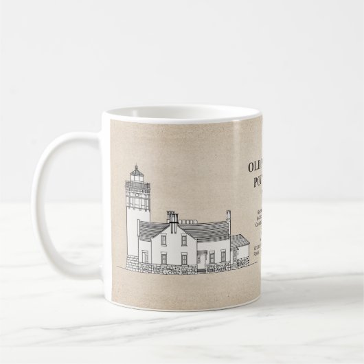 Old Mackinac Point Light - Michigan - SBD コーヒーマグカップ (左)