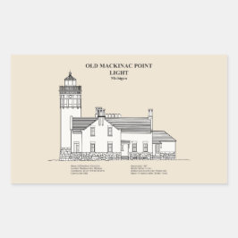 Old Mackinac Point Light - Michigan - SBD 長方形シール