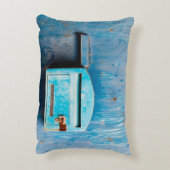 Old mail box on doorantique, background, blue, box アクセントクッション (裏面(縦))
