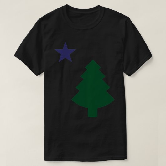 Old Maine State Flag 1901 Pine Tree Star  Tシャツ (デザイン正面)
