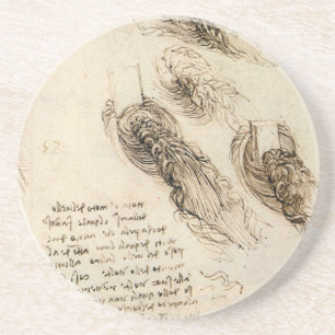 Old Man and Water Sketch by Leonardo da Vinci コースター
