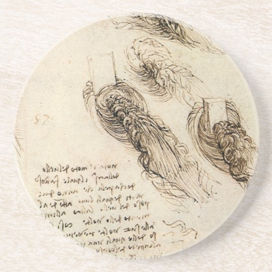 Old Man and Water Sketch by Leonardo da Vinci コースター (正面)
