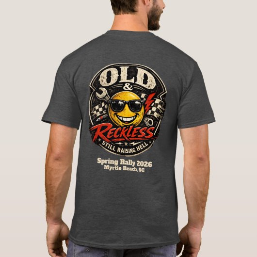 Old Man Biker Tee Myrtle Beach Bike Week Tシャツ (裏面)