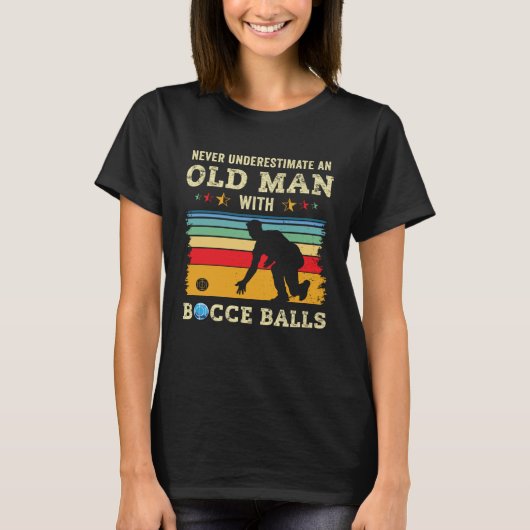 Old Man Bocce Ball Team Boccia Bocci Grandpa Dad H Tシャツ (正面)