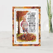 Old Man Fall Humor Health Fitness カード (正面)