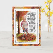 Old Man Fall Humor Health Fitness カード (黄色い花)