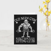 Old Man Gym Respect Your Elders Funny Workout Body カード (黄色い花)