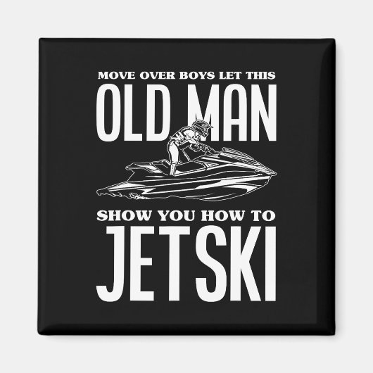 Old Man How To Jetski Jet-ski Jet Skiing Jet Ski マグネット (正面)