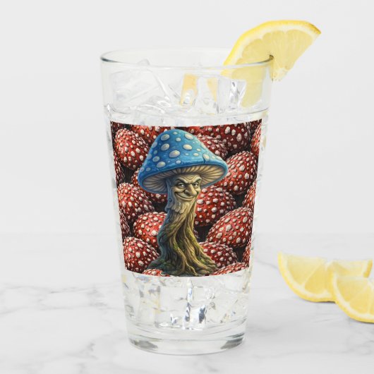 Old man, mushroom blue forest guardian pint glass  タンブラーグラス (アイス裏面)