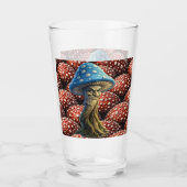 Old man, mushroom blue forest guardian pint glass  タンブラーグラス (正面)