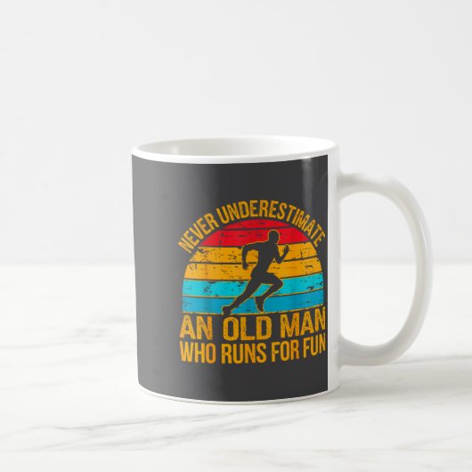 Old Man Running Humor Fitness Lover Funny Senior R コーヒーマグカップ (右)