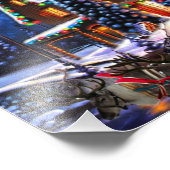 Old Man Santa Claus and Reindeer フォトプリント (角)