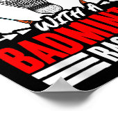 Old Man With A Badminton Racket Shuttle Badminton  ポスター (角)