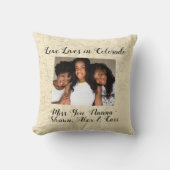 Old Map Love Lives In Colorado州形写真 クッション (正面)