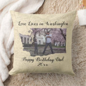 Old Map Love Lives In Washington州写真 クッション (ブランケット)