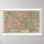 Old Map of Constantinople ポスター (正面)