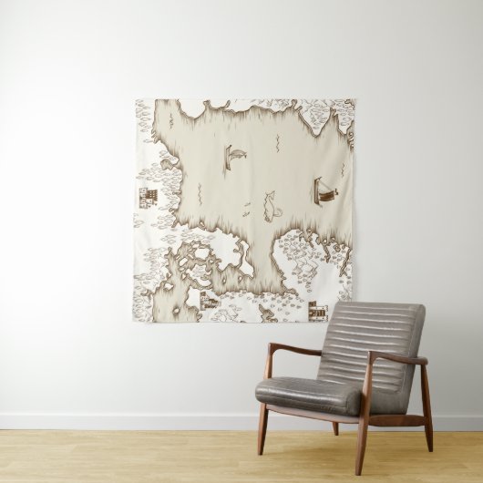 Old map of the North Sea, Britain and Scandinavia, タペストリー (インサイチュ(横))