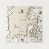 Old map of the North Sea, Britain and Scandinavia, タペストリー (正面)