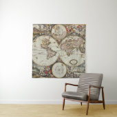 Old map of world hemispheres. Created by Frederick タペストリー (インサイチュ)