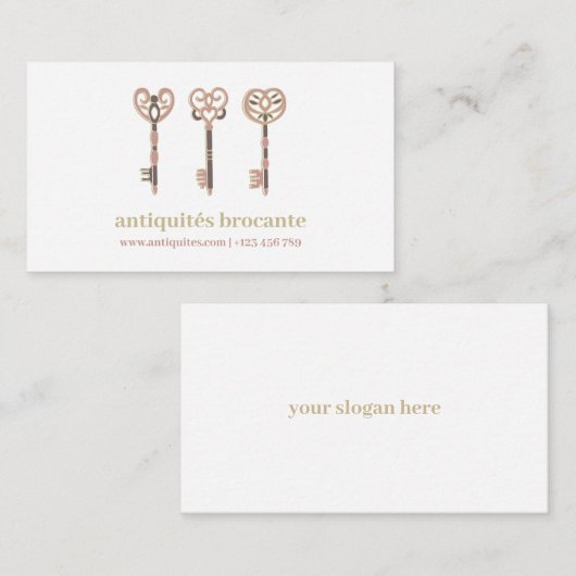 Old medieval keys illustration vintage 名刺 (正面/裏面)