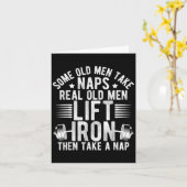 Old Men Gag Workout Gym Fitness Exercise Weightlif カード (黄色い花)