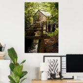 Old Mill and Waterwheel Poster ポスター (ホームオフィス)