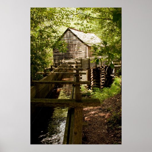 Old Mill and Waterwheel Poster ポスター (正面)