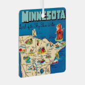 Old Minnesota Map Postcard メタルオーナメント (正面右)