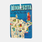 Old Minnesota Map Postcard メタルオーナメント (正面左)