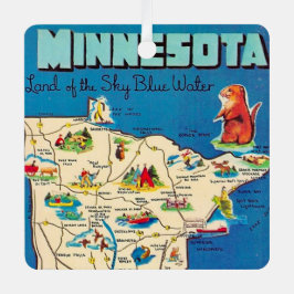 Old Minnesota Map Postcard メタルオーナメント