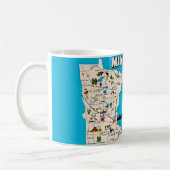 Old Minnesota Map Postcard Mug コーヒーマグカップ (左)