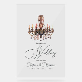 Old Money美学シャンデリア結婚の歓迎 アクリルサイン