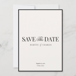 Old Money ブラック&ホワイト | 結婚式のご案内 ホワイトカード サンキューカード