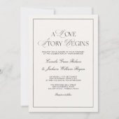 Old Money Black and Cream Wedding  Invitation 招待状 (正面)