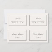 Old Money Black and Cream Wedding Place Card DIY 招待状 (正面)