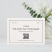 Old Money Black and Ivory Wedding Details エンクロージャーカード (スタンド正面)