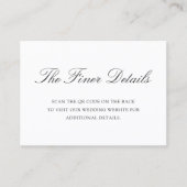 Old Money Black and White Classic QR Code Wedding エンクロージャーカード (正面)