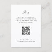 Old Money Black and White Classic QR Code Wedding 出欠カード (正面)