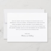 Old Money Black and White Classic Wedding サンキューカード (裏面)