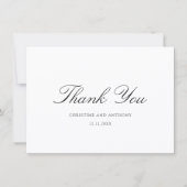 Old Money Black and White Classic Wedding サンキューカード (正面)