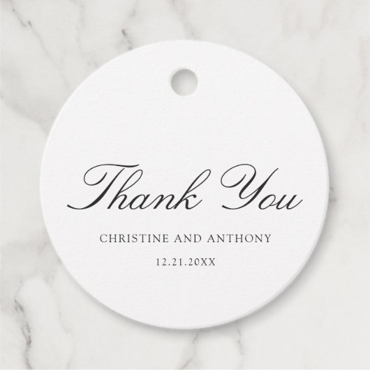 Old Money Black and White Classic Wedding フェイバータグ (正面)