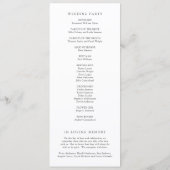 Old Money Black and White Classic Wedding プログラム (裏面)