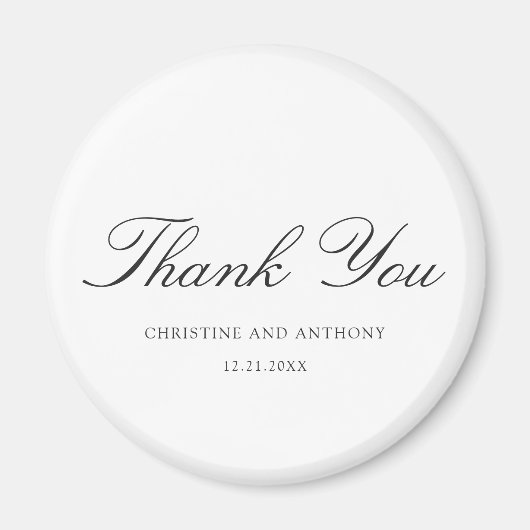 Old Money Black and White Classic Wedding マグネット (正面)